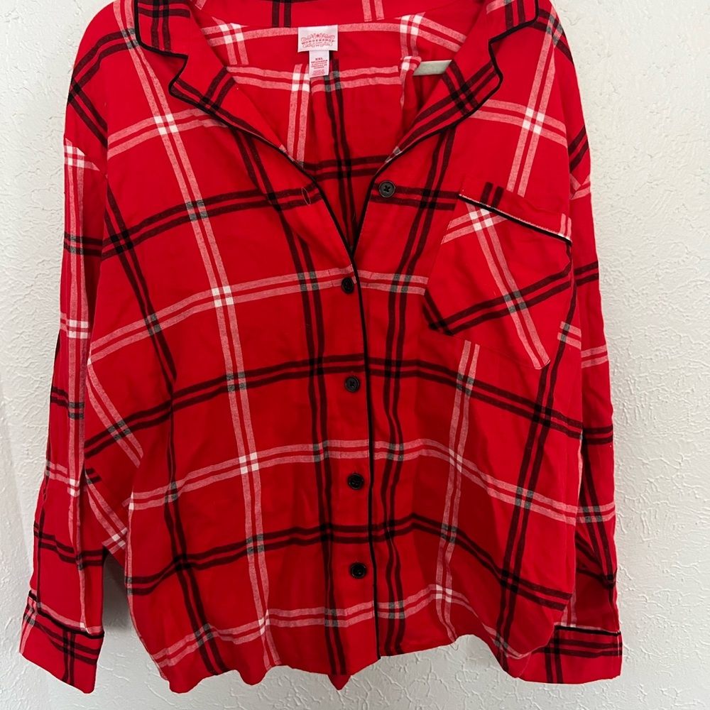 Wondershop Red Plaid Sleepwear Top